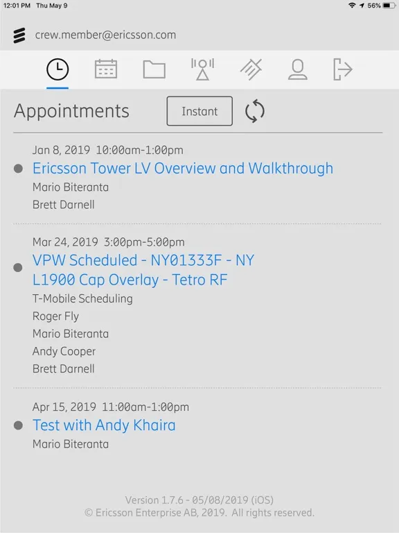Captures d'écran de Ericsson Remote Access iPad 