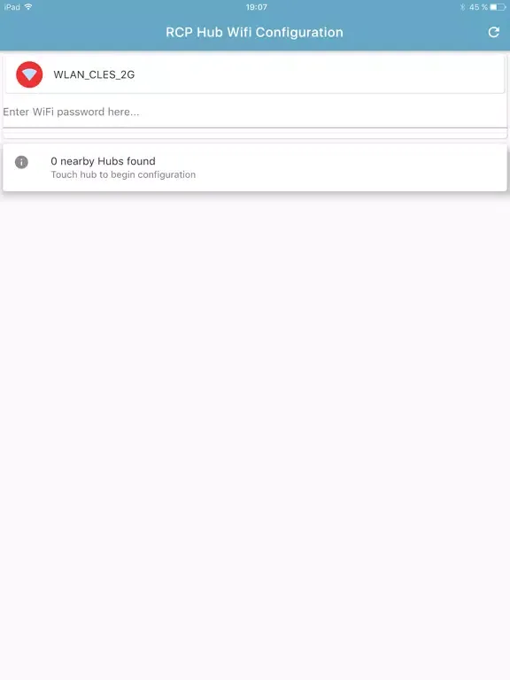 RCP Hub WiFi Configuration iPad  Screenshots