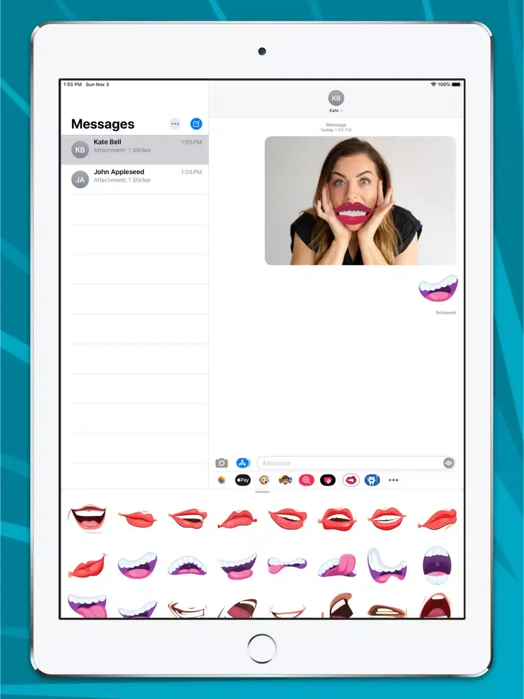 Cartoon Mouth Stickers iPad 应用截图