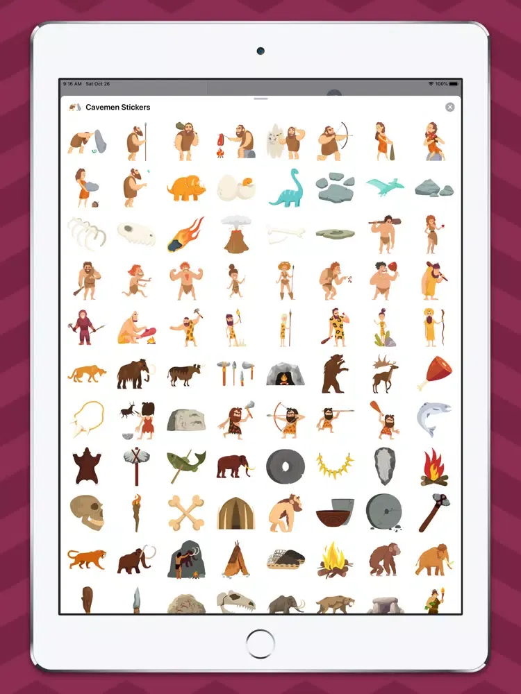 Ảnh chụp màn hình của Cavemen Stickers iPad 
