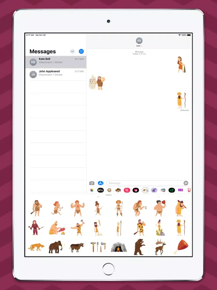 Ảnh chụp màn hình của Cavemen Stickers iPad 