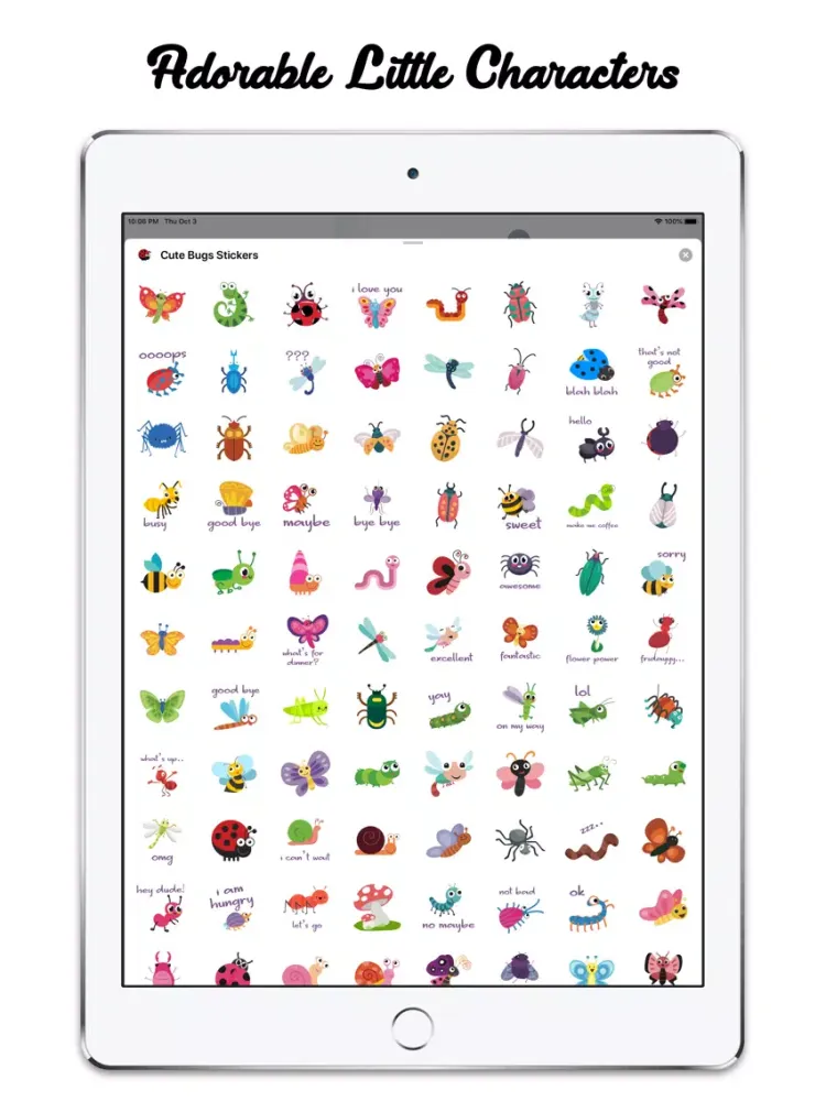Cute Bugs Stickers iPad  Ekran Görüntüleri