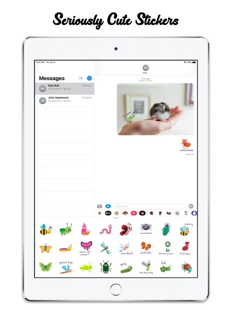 Cute Bugs Stickers iPad  Ekran Görüntüleri
