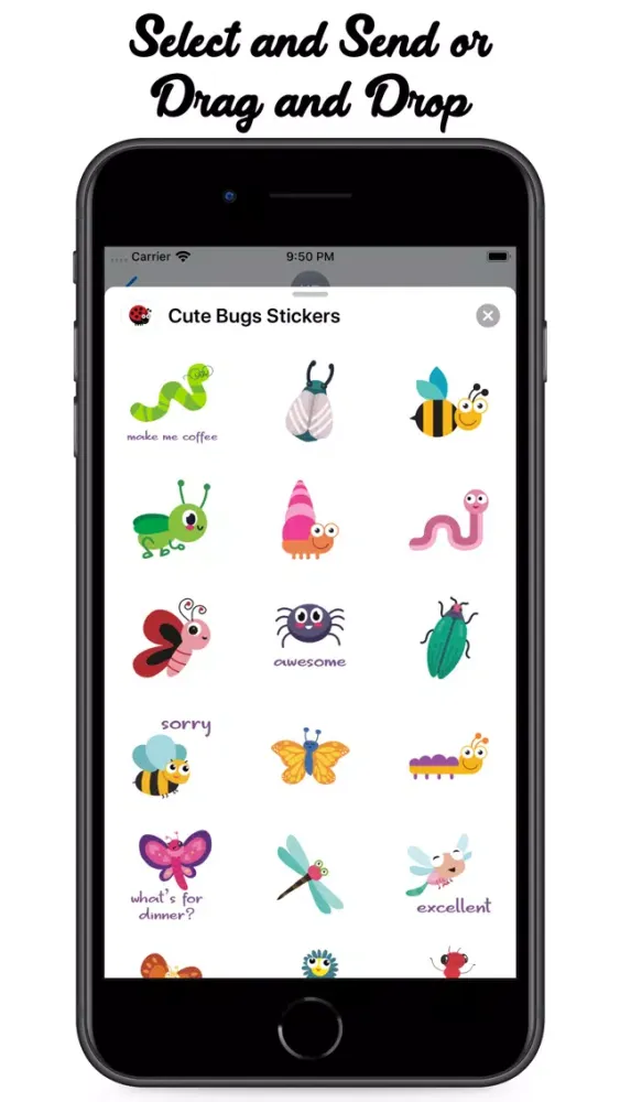 Cute Bugs Stickers Ekran Görüntüleri