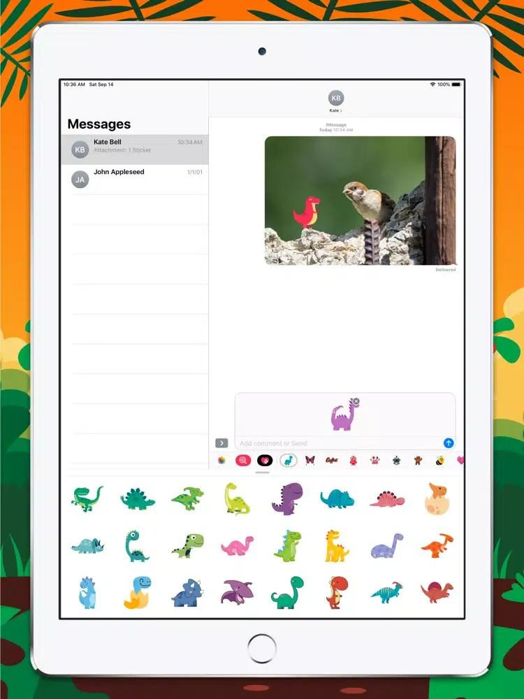 Скриншоты Tiny Dinosaur Stickers iPad 