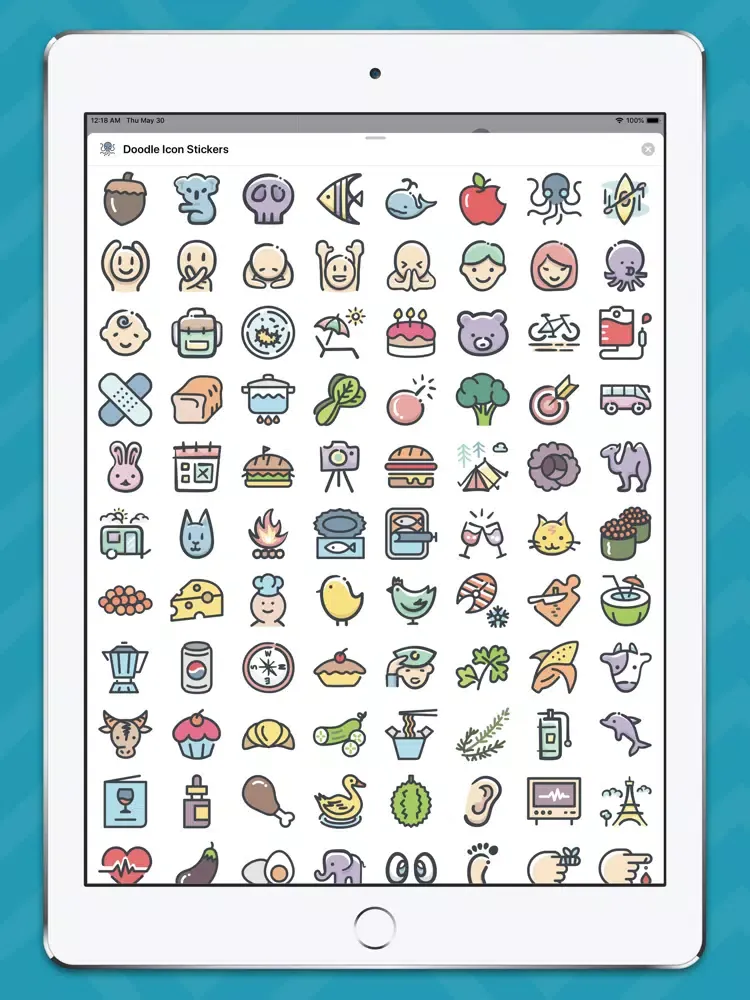 Ảnh chụp màn hình của Doodle Icon Stickers iPad 