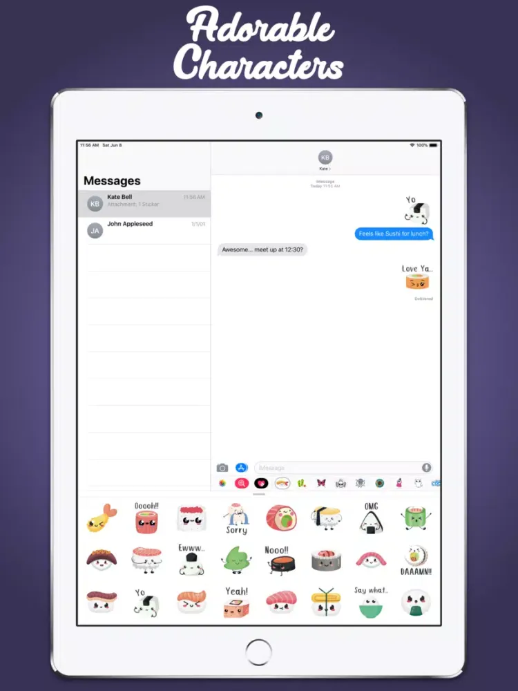 Скриншоты Kawaii Sushi Stickers iPad 