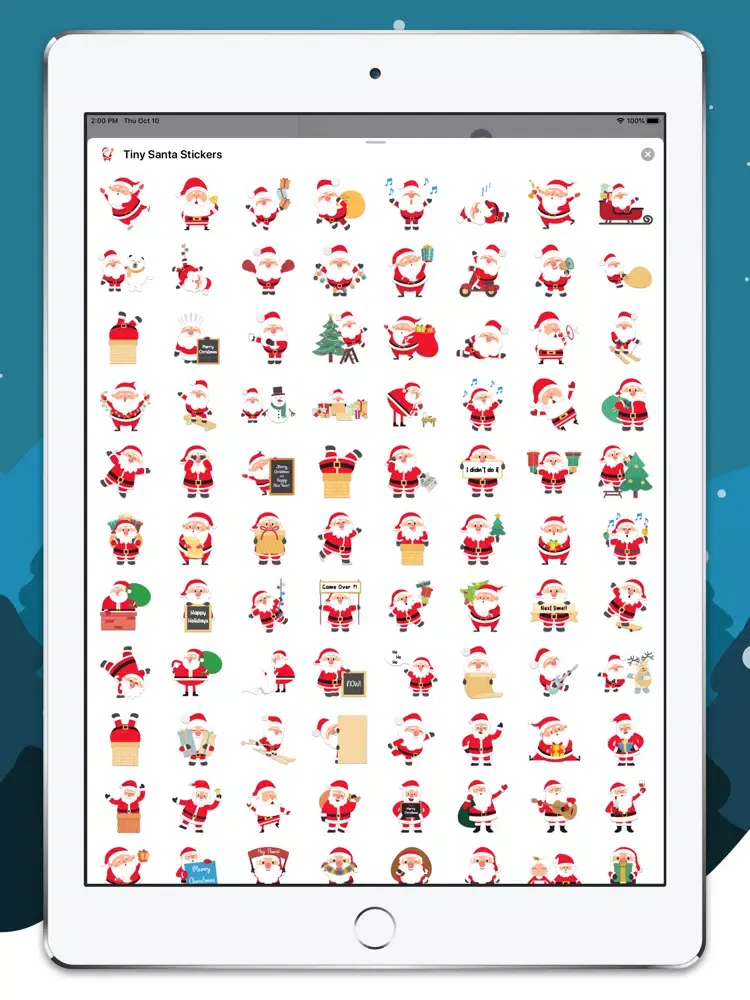 Capturas de tela do Tiny Santa Stickers iPad 