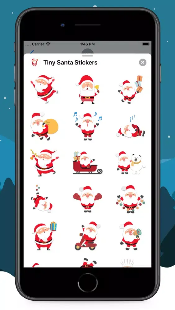 Capturas de tela do Tiny Santa Stickers
