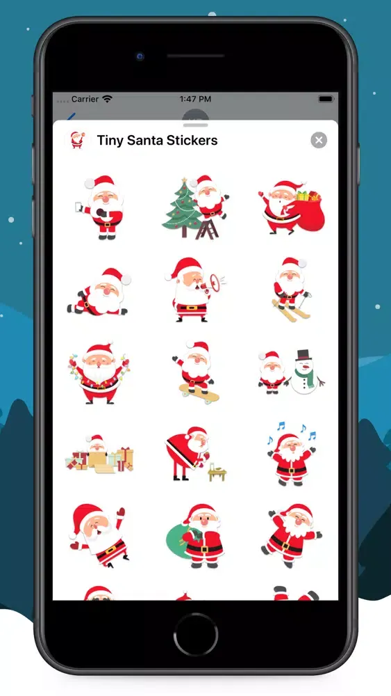 Capturas de tela do Tiny Santa Stickers
