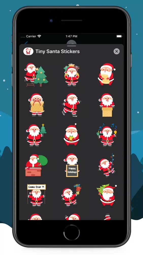 Capturas de tela do Tiny Santa Stickers