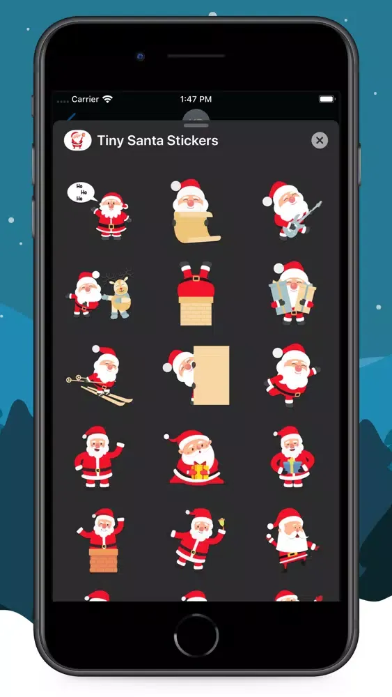 Capturas de tela do Tiny Santa Stickers