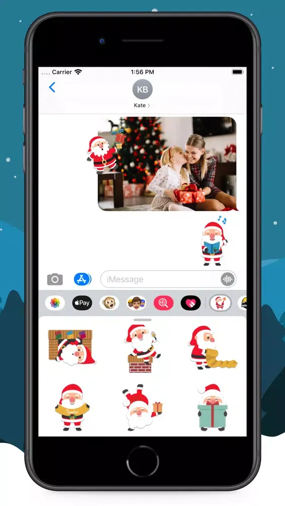Capturas de tela do Tiny Santa Stickers