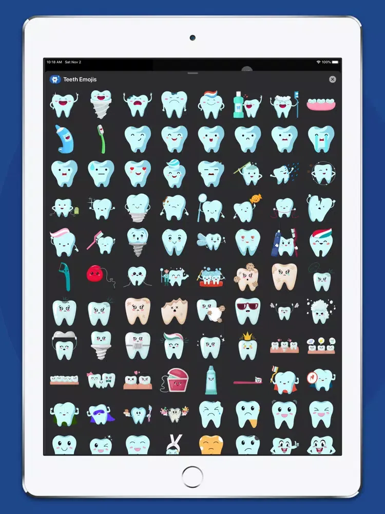 Tangkapan layar Teeth Emojis iPad 