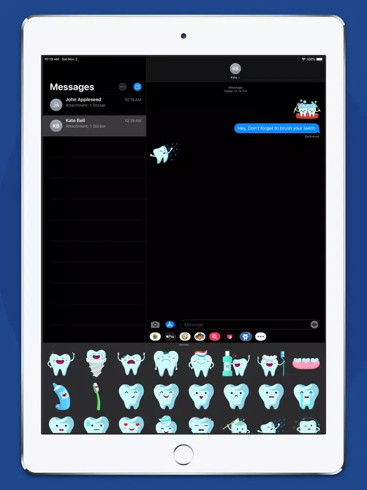 Tangkapan layar Teeth Emojis iPad 
