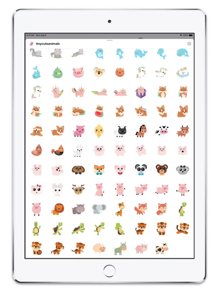 Tiny Animals Stickers iPad  Ekran Görüntüleri