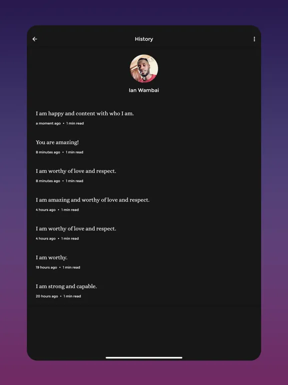 Affirm - Positive Affirmations iPad  Screenshots