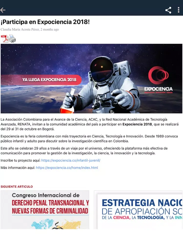 RENATA Colombia iPad 应用截图