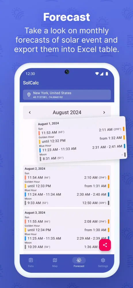 SolCalc スクリーンショット