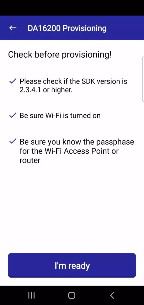 Renesas WiFiProvisioning سکرین شاٹس