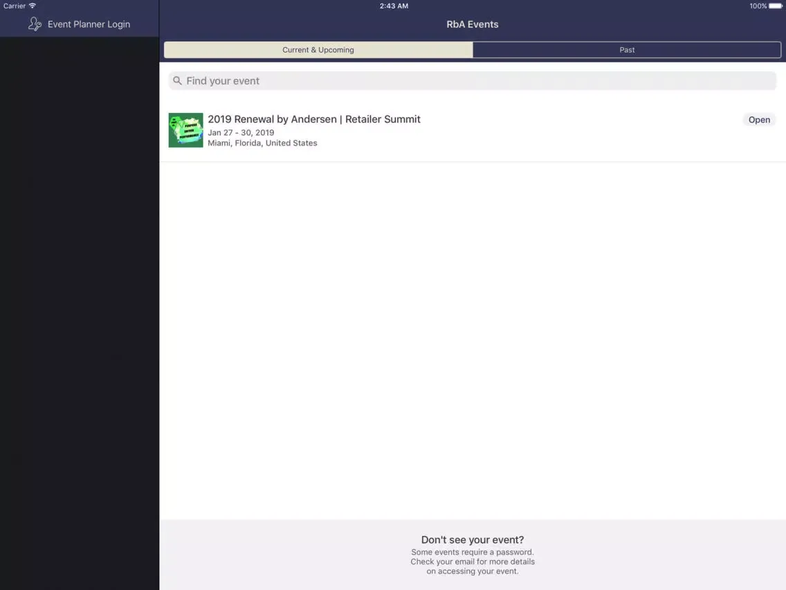 RbA Events iPad  سکرین شاٹس