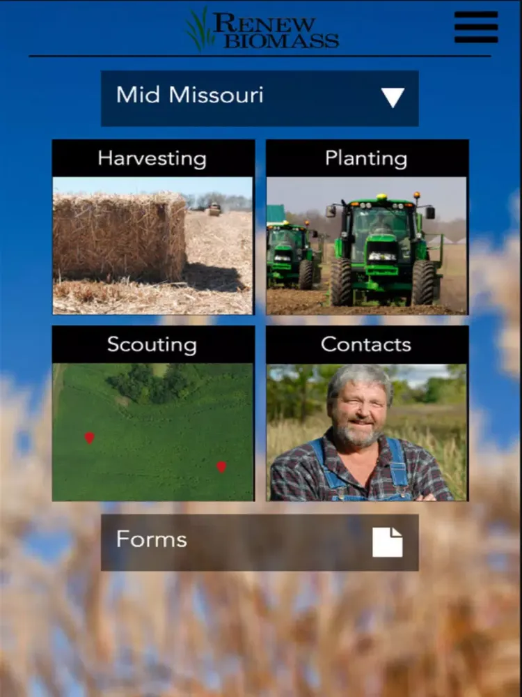 Capturas de tela do Renew Biomass Field App iPad 
