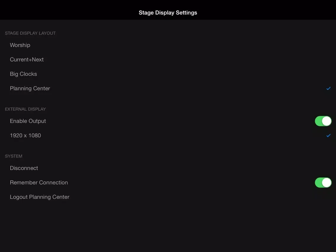 ProPresenter Stage Display iPad  스크린샷