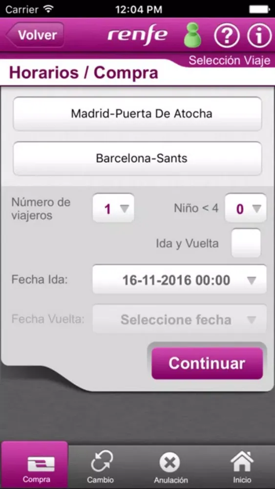 Renfe Ticket应用截图