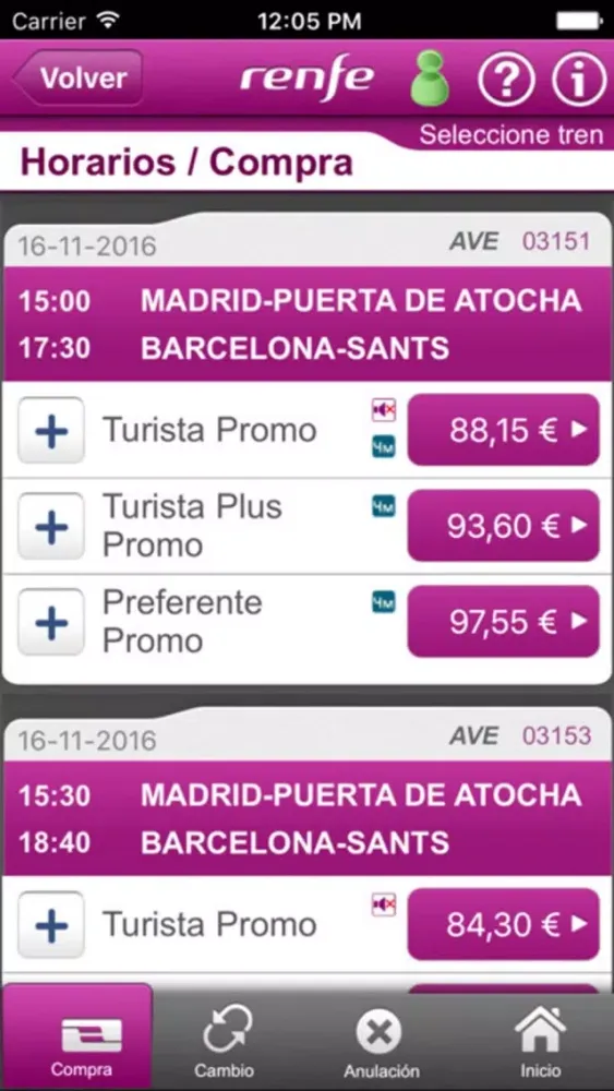 Renfe Ticket应用截图