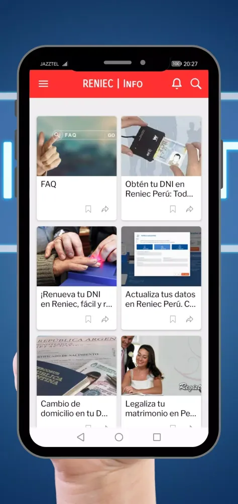 Capturas de pantalla de RENIEC Perú | Info