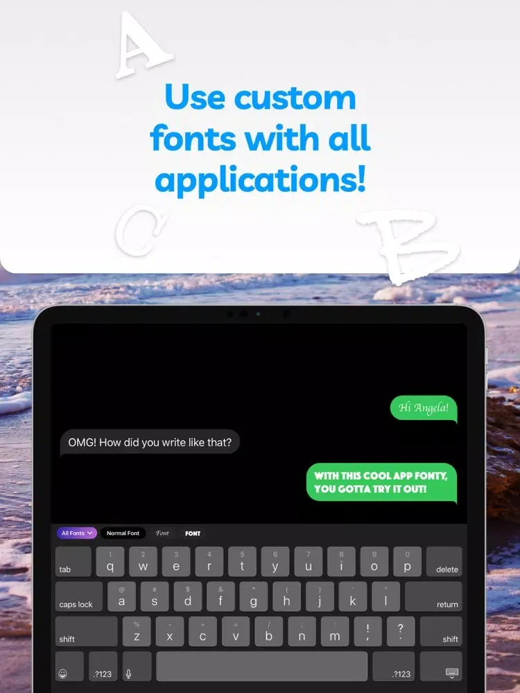 Tangkapan skrin Fonty - Fonts Keyboard & Gifs iPad 