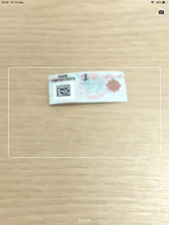 Tangkapan layar DTS Field Authentication iPad 