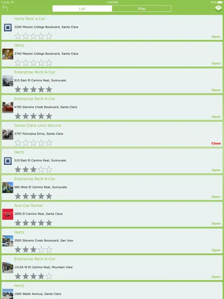 Tangkapan layar Rental Car Finder : Nearest Rental Car iPad 