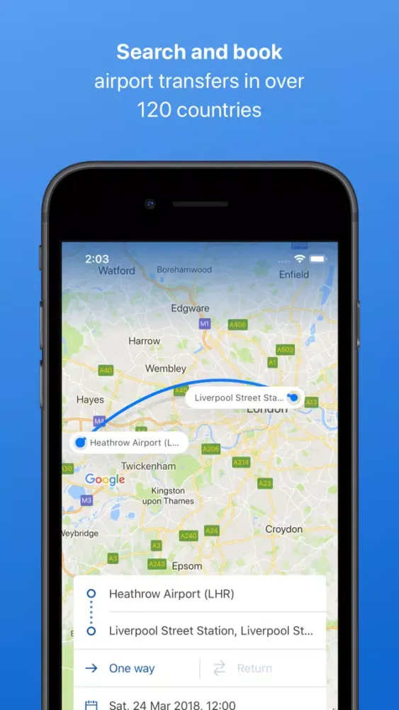 Zrzuty ekranu Rideways: Easy Airport Taxis