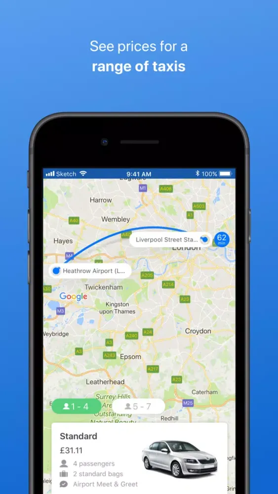 Zrzuty ekranu Rideways: Easy Airport Taxis