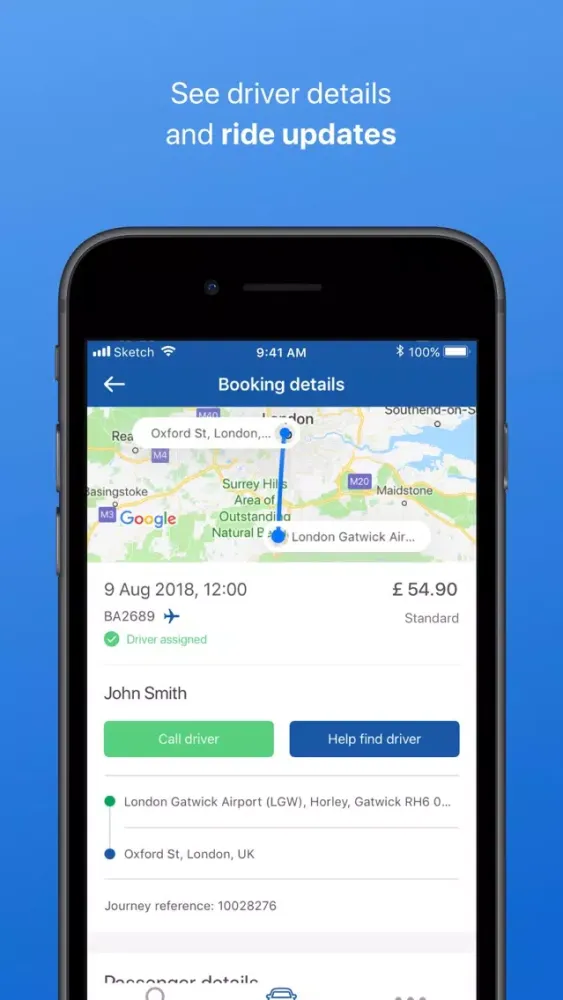 Zrzuty ekranu Rideways: Easy Airport Taxis
