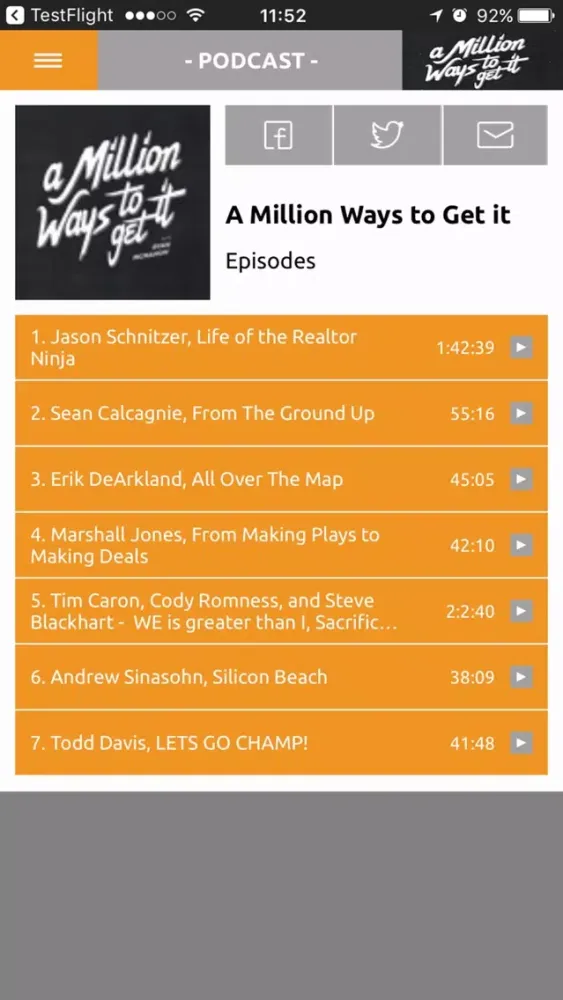 Capturas de pantalla de Million ways podcast
