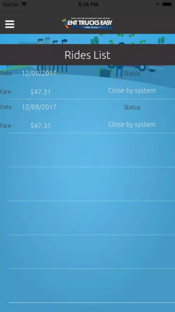 Rent Trucks Easy - User স্ক্রিনশট