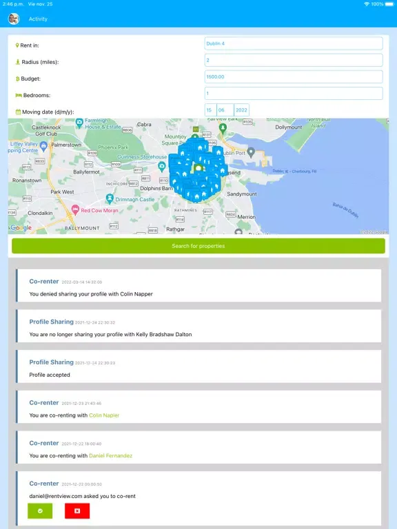 Скриншоты Rentview renter profile iPad 