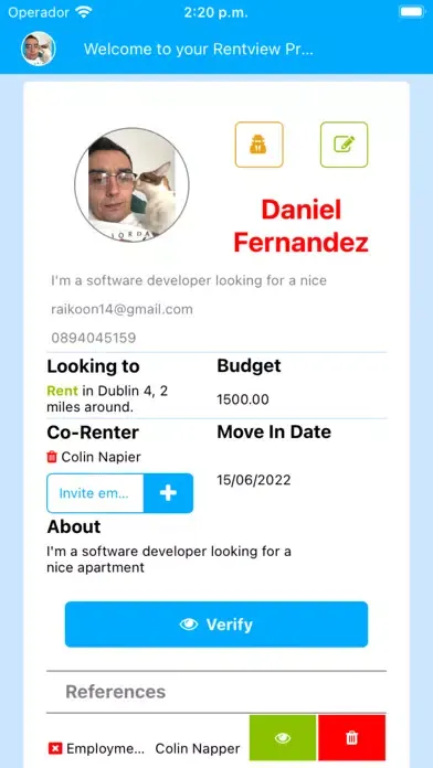 Скриншоты Rentview renter profile