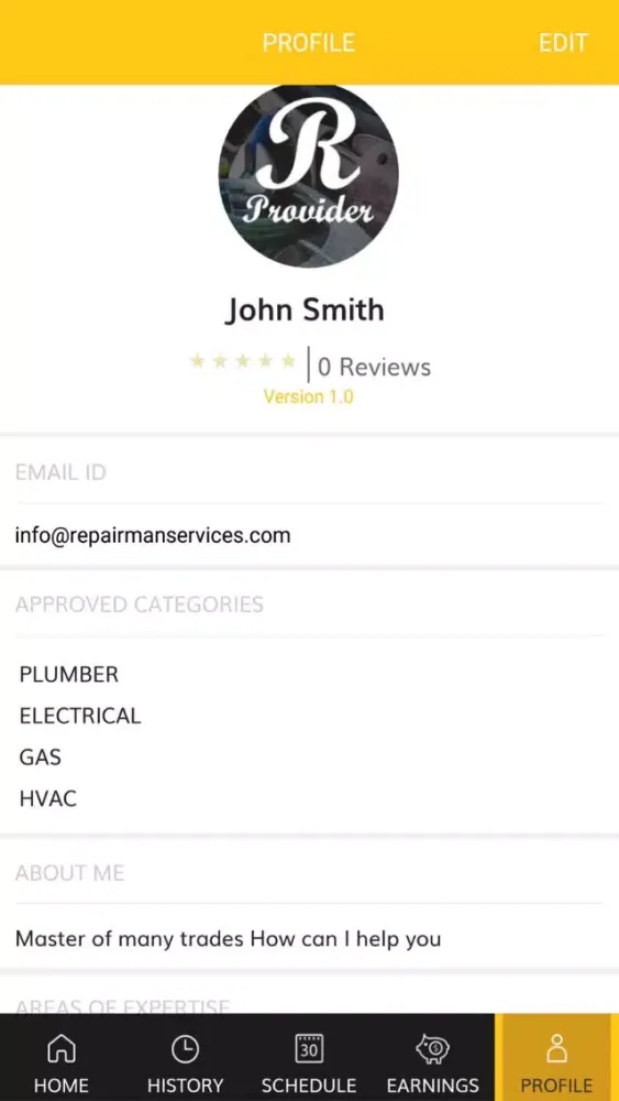 Screenshot di Repairman Provider