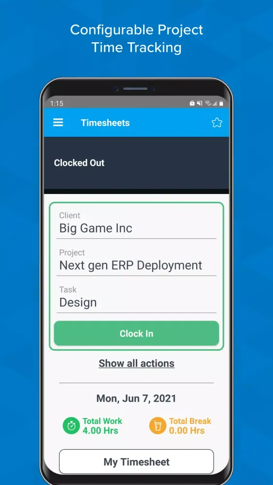 Timesheets - Time Tracking App应用截图