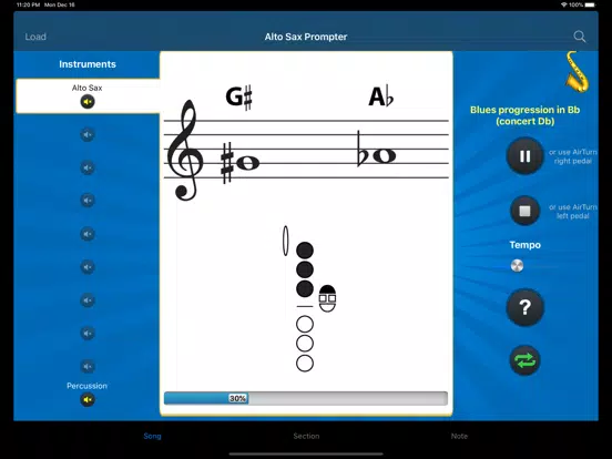 ภาพหน้าจอของ Alto Sax Prompter iPad 