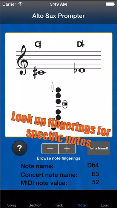 ภาพหน้าจอของ Alto Sax Prompter