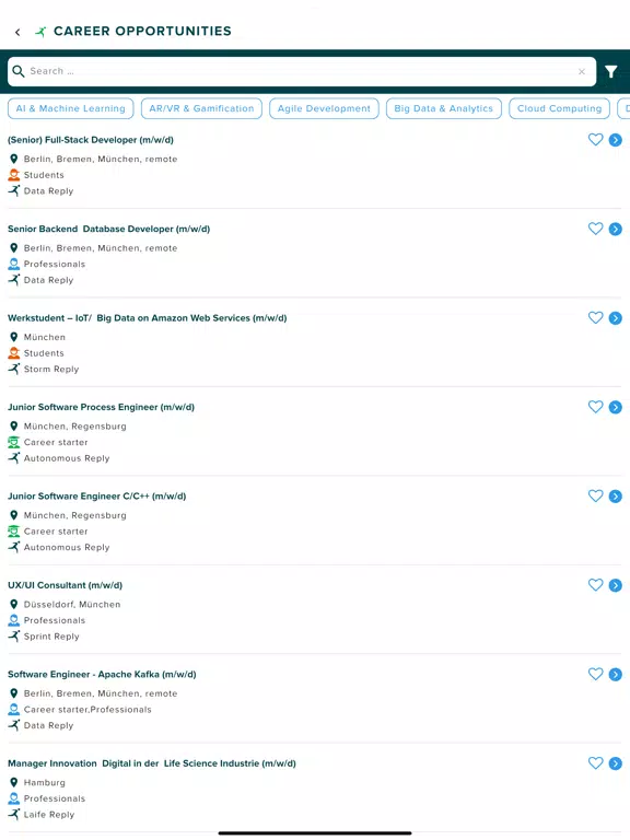 Reply Careers iPad  Ekran Görüntüleri