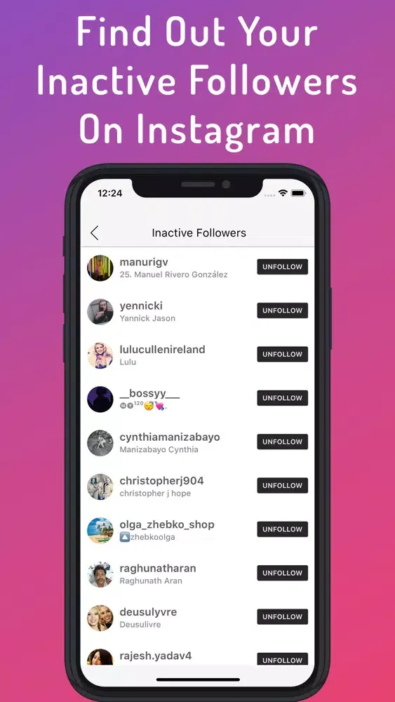 Captures d'écran de Unfollow For Instagram Mass