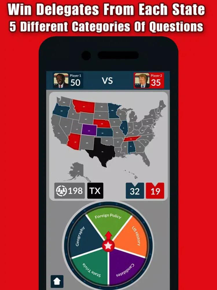 Political Run - Republican Primary (Ad Free) - 2016 Presidential Election Trivia iPad 应用截图