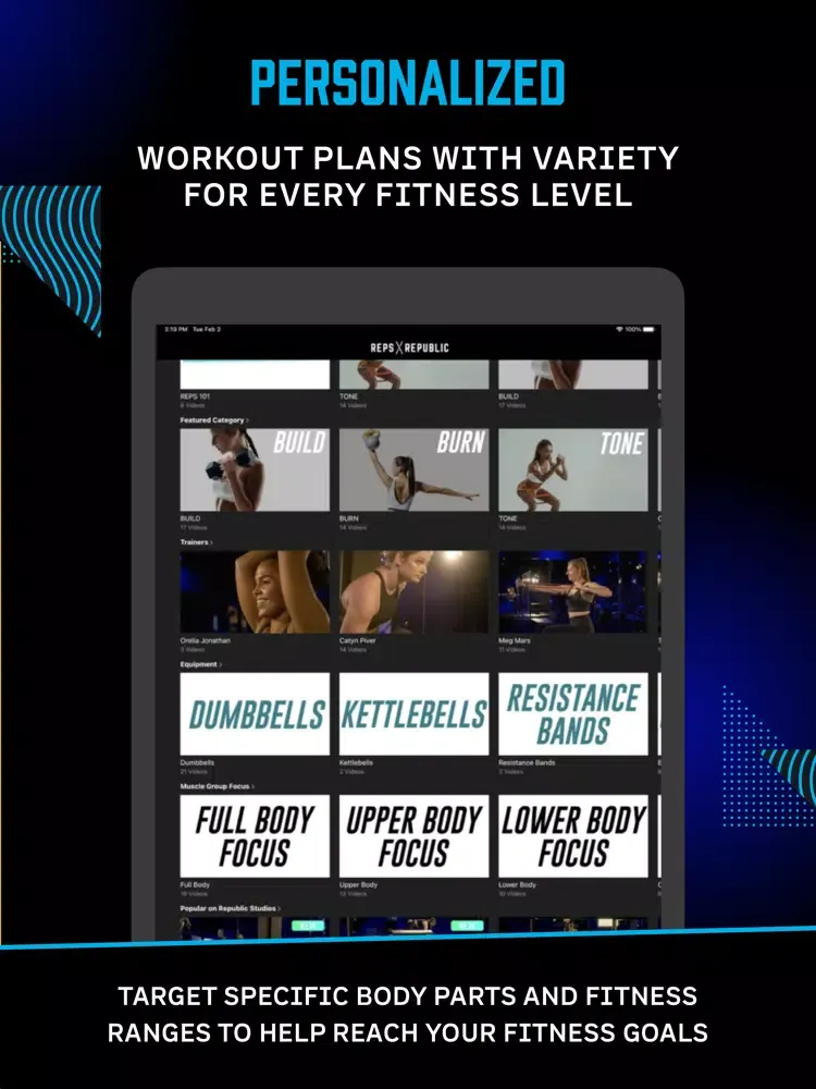 Capturas de pantalla de Reps: Strength Fitness Classes iPad 