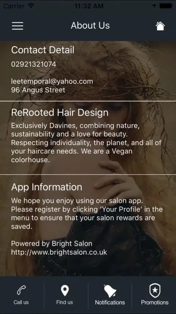 Ảnh chụp màn hình của ReRooted Hair Design