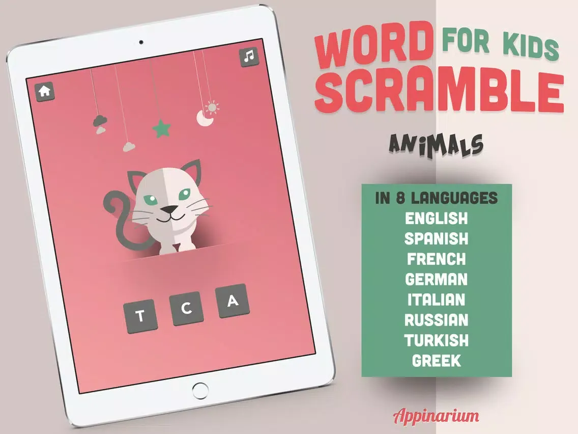 Zrzuty ekranu Word Scramble for Kids: Animals iPad 